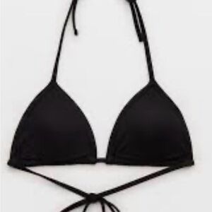 Aerie String Triangle Bikini Top XL Black